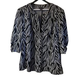 Maggie Barnes Blazer Black & White Zebra 3X